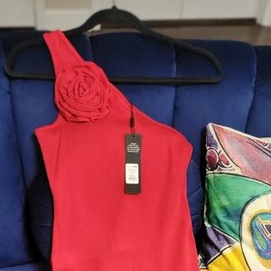 Fashion Nova Vibrant Red Midi Dress